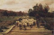 A. Bryan Wall Shepherd and Sheep oil painting picture wholesale